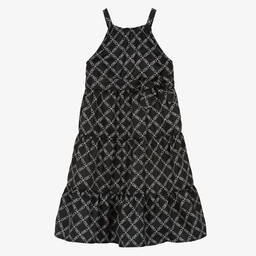 Michael Kors Kids-Girls Black Chain Logo Print Dress | Childrensalon Outlet