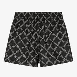 Michael Kors Kids-Girls Black Chain Logo Print Shorts | Childrensalon Outlet