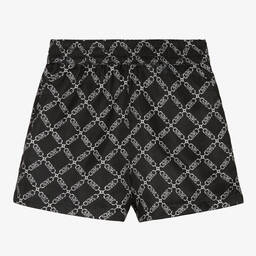 Michael Kors Kids-Girls Black Chain Logo Print Shorts | Childrensalon Outlet