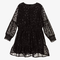 Michael Kors Kids-Girls Black Chiffon Dress | Childrensalon Outlet