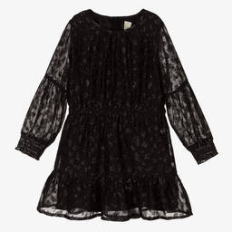 Michael Kors Kids-Girls Black Chiffon Dress | Childrensalon Outlet