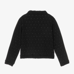 Michael Kors Kids-Girls Black Diamanté Jersey Zip Top | Childrensalon Outlet