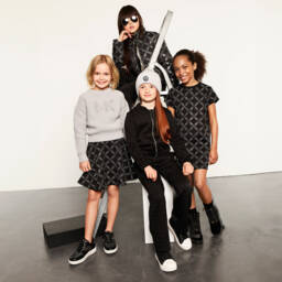 Michael Kors Kids-Girls Black Diamanté Jersey Zip Top | Childrensalon Outlet