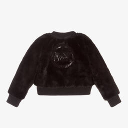 Michael Kors Kids-Girls Black Faux Fur Jacket | Childrensalon Outlet