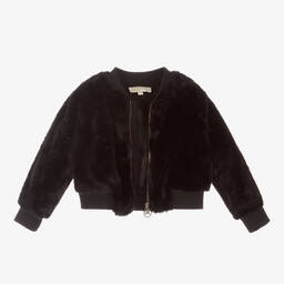 Michael Kors Kids-Girls Black Faux Fur Jacket | Childrensalon Outlet