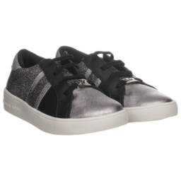 Michael Kors Kids-Girls Black & Silver Trainers | Childrensalon Outlet