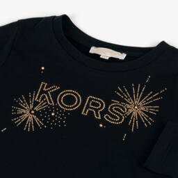 Michael Kors Kids-Girls Black Starburst Cotton Top | Childrensalon Outlet