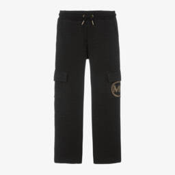 Michael Kors Kids-Girls Black Wide-Leg Cotton Trousers | Childrensalon Outlet