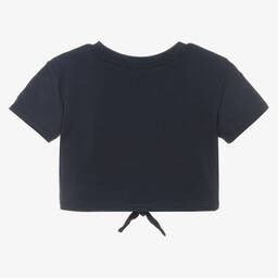 Michael Kors Kids-Girls Blue Cotton Logo T-Shirt | Childrensalon Outlet