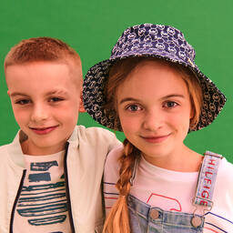 Michael Kors Kids-Girls Blue Logo Bucket Hat | Childrensalon Outlet