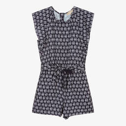 Michael Kors Kids-Girls Blue MK Logo Playsuit | Childrensalon Outlet