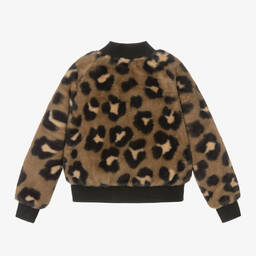 Michael Kors Kids-Girls Brown Leopard Print Jacket | Childrensalon Outlet