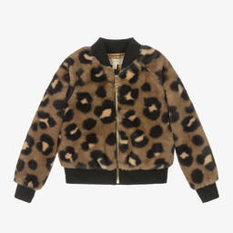 Michael Kors Kids-Girls Brown Leopard Print Jacket | Childrensalon Outlet