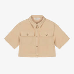 Michael Kors Kids-Girls Chic Beige Pocket Blouse | Childrensalon Outlet