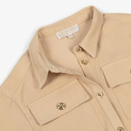 Michael Kors Kids-Girls Chic Beige Pocket Blouse | Childrensalon Outlet