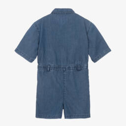 Michael Kors Kids-Girls Denim Romper in Sky Blue | Childrensalon Outlet
