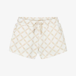 Michael Kors Kids-Girls Elegant Ivory & Beige Shorts | Childrensalon Outlet