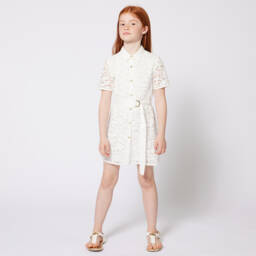 Michael Kors Kids-Girls Elegant Ivory Lace Dress | Childrensalon Outlet