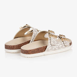 Michael Kors Kids-Girls Faux Leather Logo Buckle Sandals | Childrensalon Outlet