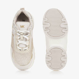 Michael Kors Kids-Girls Gold Chunky Faux Leather Trainers | Childrensalon Outlet