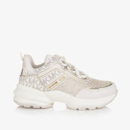 Michael Kors Kids-Girls Gold Chunky Faux Leather Trainers | Childrensalon Outlet