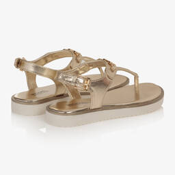 Michael Kors Kids-Girls Gold Logo Sandals | Childrensalon Outlet