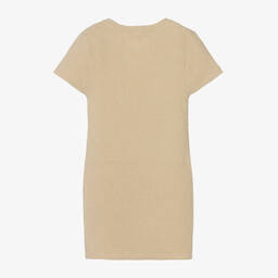 Michael Kors Kids-Girls Gold Ribbed Knit Viscose Dress | Childrensalon Outlet