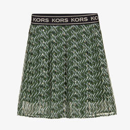 Michael Kors Kids-Girls Green Pleated Chiffon Skirt | Childrensalon Outlet