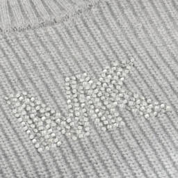 Michael Kors Kids-Girls Grey Diamanté Knit Jumper | Childrensalon Outlet