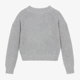 Michael Kors Kids-Girls Grey Diamanté Knit Jumper | Childrensalon Outlet
