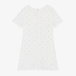 Michael Kors Kids-Girls Ivory Cotton Guipure Lace Dress | Childrensalon Outlet