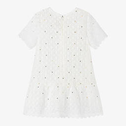 Michael Kors Kids-Girls Ivory Cotton Lace Dress | Childrensalon Outlet