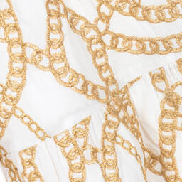 Michael Kors Kids-فستان قطن لون عاجي وذهبي | Childrensalon Outlet