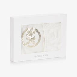 Michael Kors Kids-Girls Ivory Jersey & Gold Sequin Dress | Childrensalon Outlet