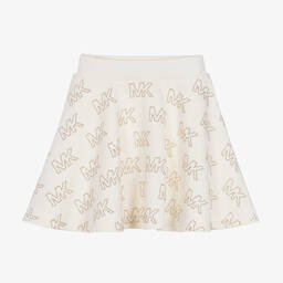 Michael Kors Kids-Girls Ivory Monogram Skater Skirt | Childrensalon Outlet