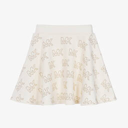 Michael Kors Kids-Girls Ivory Monogram Skater Skirt | Childrensalon Outlet