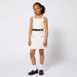 Michael Kors Kids-Girls Ivory Strappy Cotton Dress | Childrensalon Outlet