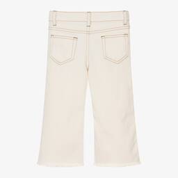 Michael Kors Kids-Girls Ivory Wide Leg Denim Jeans | Childrensalon Outlet