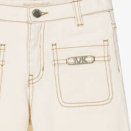 Michael Kors Kids-Girls Ivory Wide Leg Denim Jeans | Childrensalon Outlet