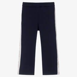 Michael Kors Kids-Girls Navy Blue Studded Joggers | Childrensalon Outlet