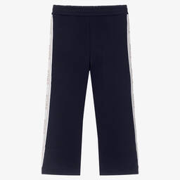 Michael Kors Kids-Girls Navy Blue Studded Joggers | Childrensalon Outlet