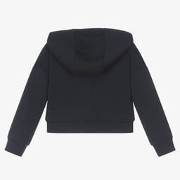 Michael Kors Kids-Girls Navy Blue Studded Zip-Up Hoodie | Childrensalon Outlet