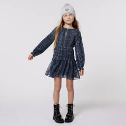 Michael Kors Kids-Girls Navy Snake Pattern Dress | Childrensalon Outlet