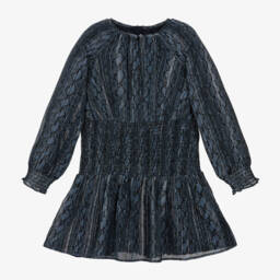 Michael Kors Kids-Girls Navy Snake Pattern Dress | Childrensalon Outlet
