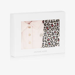 Michael Kors Kids-Girls Pink Animal Print Trouser Set | Childrensalon Outlet