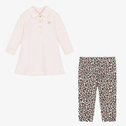 Michael Kors Kids-Girls Pink Animal Print Trouser Set | Childrensalon Outlet