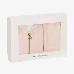 Michael Kors Kids-Girls Pink Cotton Tracksuit Set | Childrensalon Outlet