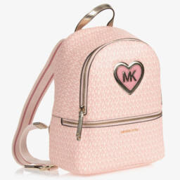 Michael Kors Kids-Girls Pink Logo Zippered Backpack | Childrensalon Outlet