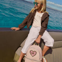 Michael Kors Kids-Girls Pink Logo Zippered Backpack | Childrensalon Outlet