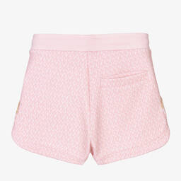 Michael Kors Kids-Girls Pink Viscose Logo Shorts | Childrensalon Outlet